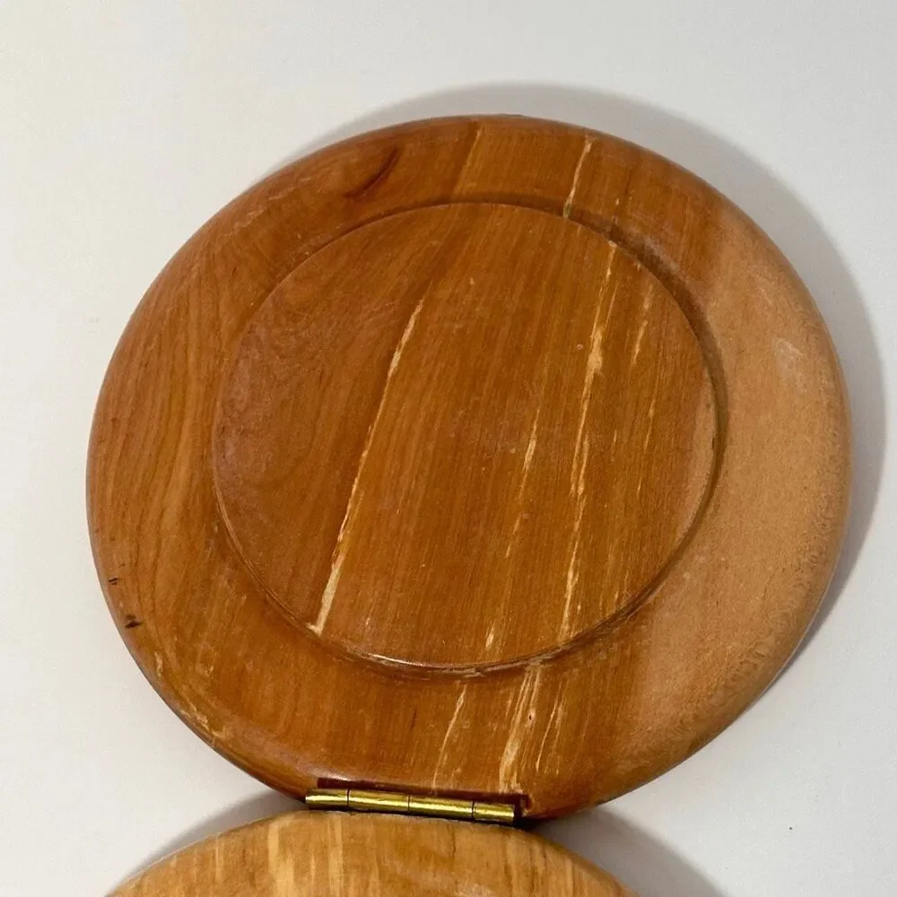 Vintage Wooden Hamburger Patty Press with a Hand Painted Chef